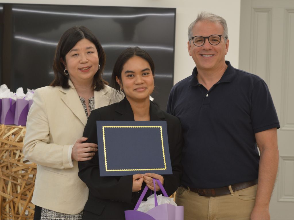 Interim Dean of Arts Amy Peng, Jazel Alejado , and Director, Strategic Planning, Finance & Administration Greg Fiorido.